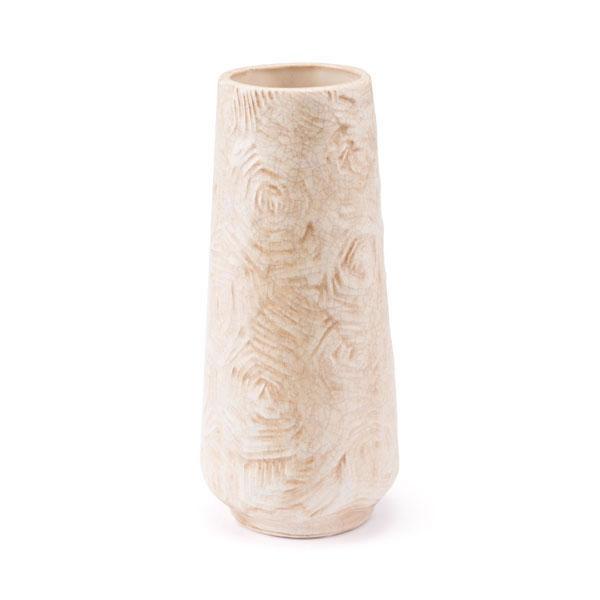 Vases Ceramic Vase - 5.5" X 5.5" X 12.6" Small Eclectic Beige Vase HomeRoots