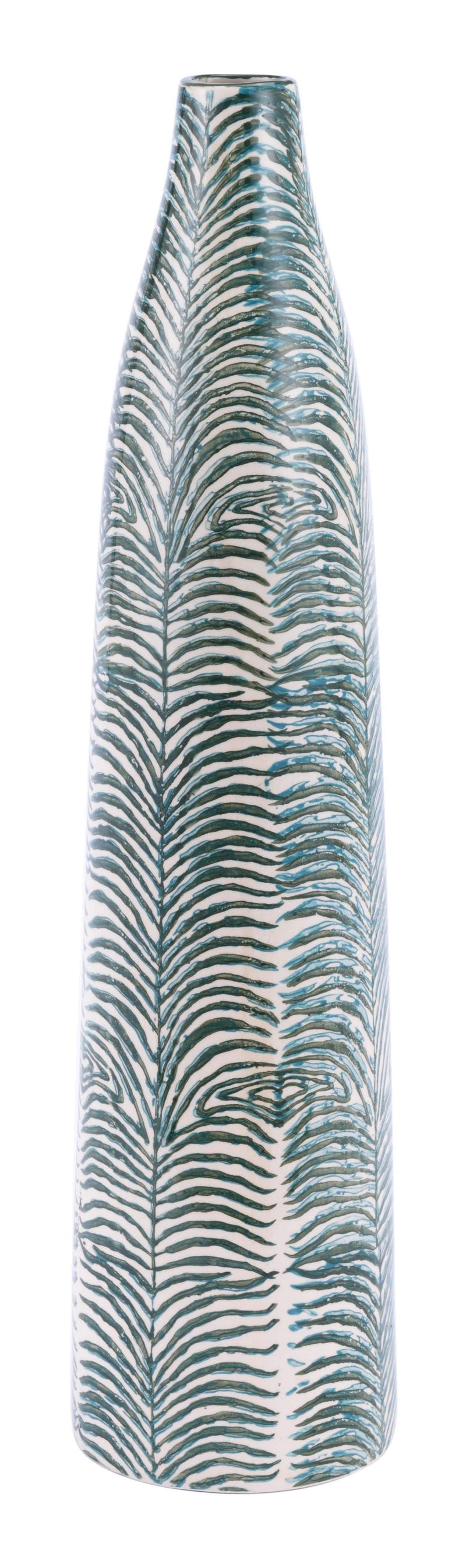 Vases Ceramic Vase - 5.5" x 5.5" x 24" Dark Green, Ceramic, Medium Vase HomeRoots