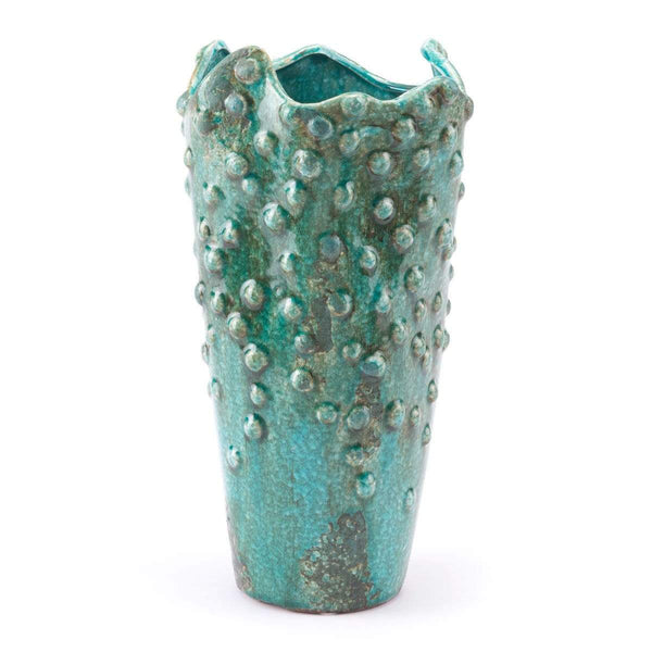Vases Ceramic Vase - 7.3" x 7.3" x 13.2" Green, Ceramic, Medium Vase HomeRoots