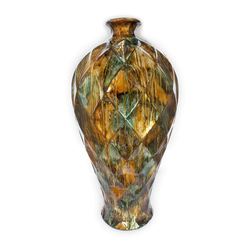 Vases Ceramic Vase - 9'.5" X 9'.5" X 20" Natural Ceramic Floor Vase HomeRoots