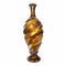 Vases Cheap Vases - 6'.75" X 6'.75" X 20" Copper, Brown, Amber Ceramic Foiled & Lacquered Turned and Ridged Bud Vase HomeRoots