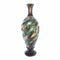 Vases Cheap Vases - 6'.75" X 6'.75" X 20" Turquoise, Copper, Bronze Ceramic Foiled & Lacquered Turned and Ridged Bud Vase HomeRoots
