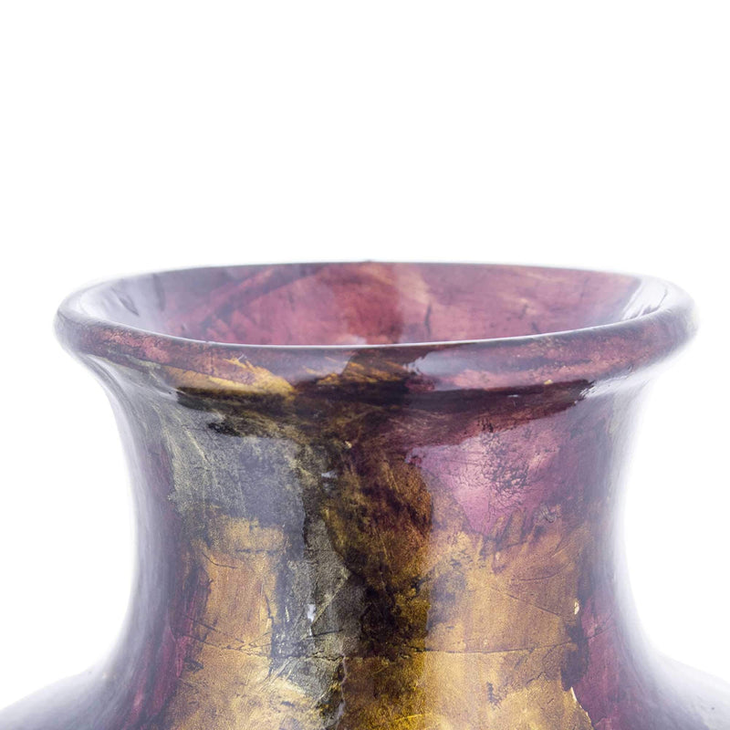 Vases Cheap Vases - 8'.75" X 8'.75" X 24" Burgundy. Amber, Brown Ceramic Foiled & Lacquered Cylinder Vase HomeRoots