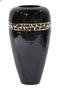 Vases Decorative Vases - 10'.25" X 10'.25" X 19" Black Lacquer W/ Brown Coconut Shell Bamboo Spun Bamboo Vase HomeRoots