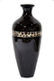 Vases Decorative Vases - 10" X 10" X 24" Black Lacquer W/ Brown Coconut Shell Bamboo Spun Bamboo Stovepipe Vase HomeRoots