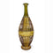 Vases Decorative Vases - 11'.5" X 11'.5" X 33'.25" Gray w/ Distressed Wood Bamboo, Metal Vase with a Decorative Band HomeRoots
