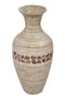 Vases Decorative Vases - 12" X 12" X 25" Distressed White W/ Coconut Shell Bamboo Spun Bamboo Floor Vase HomeRoots