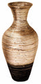Vases Decorative Vases - 12" X 12" X 25" Silver And Black Bamboo Spun Bamboo Floor Vase HomeRoots