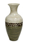 Vases Decorative Vases - 12" X 12" X 25" White And Green W/ Coconut Shell Bamboo Spun Bamboo Floor Vase HomeRoots