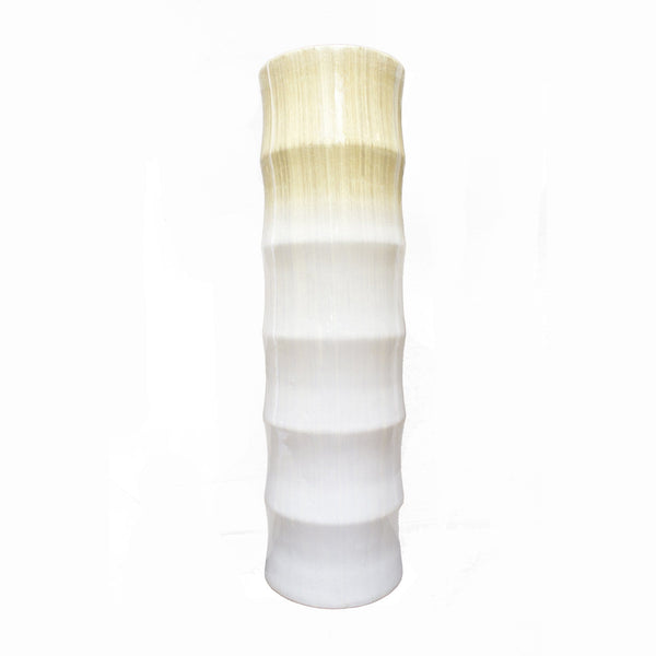 Vases Decorative Vases - 7" X 7" X 24" Gray Bamboo  Chute Vase HomeRoots