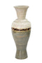 Vases Decorative Vases - 8'.75" X 8'.75" X 23" White And Gray W/ Coconut Shell Bamboo Spun Bamboo Vase HomeRoots