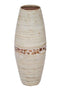 Vases Decorative Vases - 9'.45" X 9'.45" X 24" Distressed White W/ Coconut Shell Bamboo Spun Bamboo Vase HomeRoots