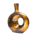 Vases Flower Vase - 11" X 4" X 12'.5" Turquoise, Copper and Bronze Ceramic Table Vase HomeRoots