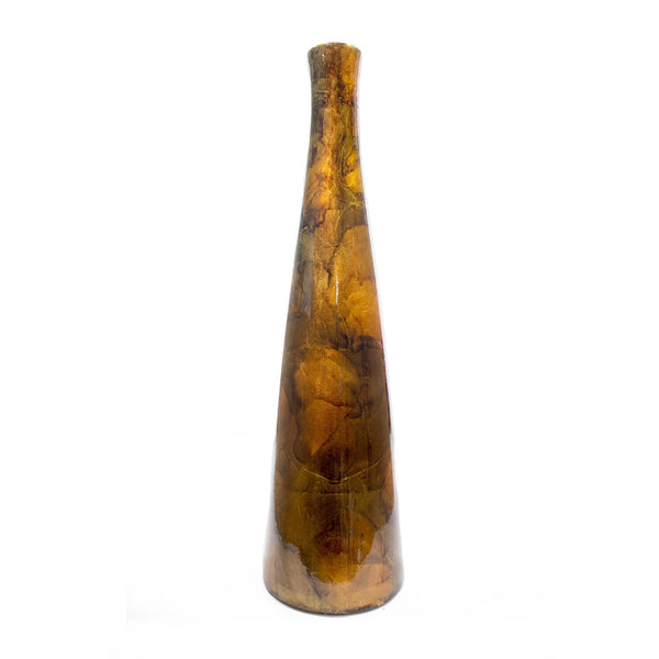 Vases Flower Vase - 5'.5" X 5'.5" X 20'.2" Turquoise, Copper and Bronze Ceramic Floor Vase HomeRoots