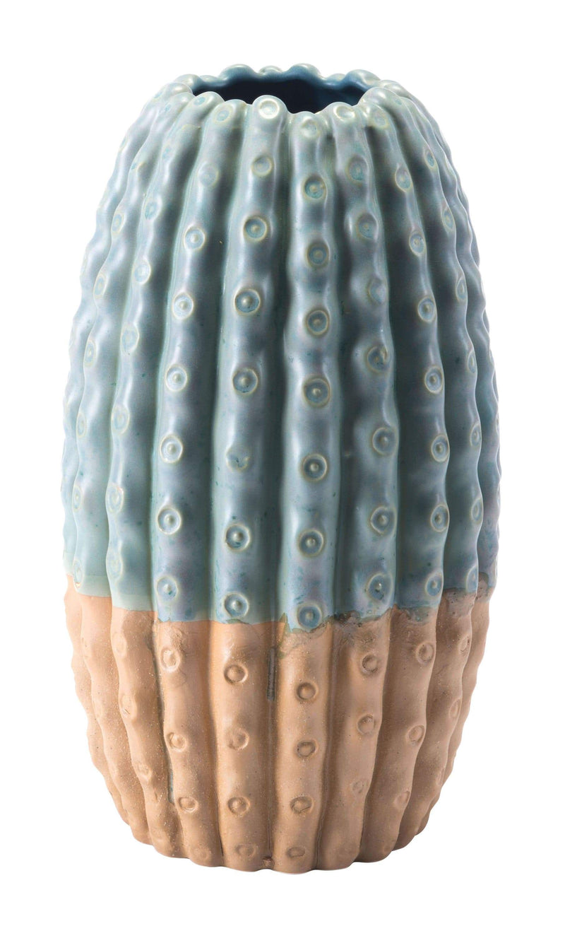 Vases Flower Vase - 7.1" x 7.1" x 12.2" Green, Ceramic, Medium Vase HomeRoots