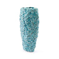Vases Flower Vase - 7.9" X 4.3" X 15.9" Teal Ceramic Petals Vase HomeRoots