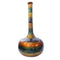 Vases Flower Vase - 8'.25" X 8'.25" X 16'.5" Orange, Green, Amber, Brown Ceramic Lacquered Striped Tubed Bud Vase HomeRoots