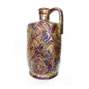 Vases Flower Vase - 8'.25" X 8" X 15" Amber, Pink, Purple Ceramic Foiled & Lacquered Damask Stamped Jug Vase HomeRoots
