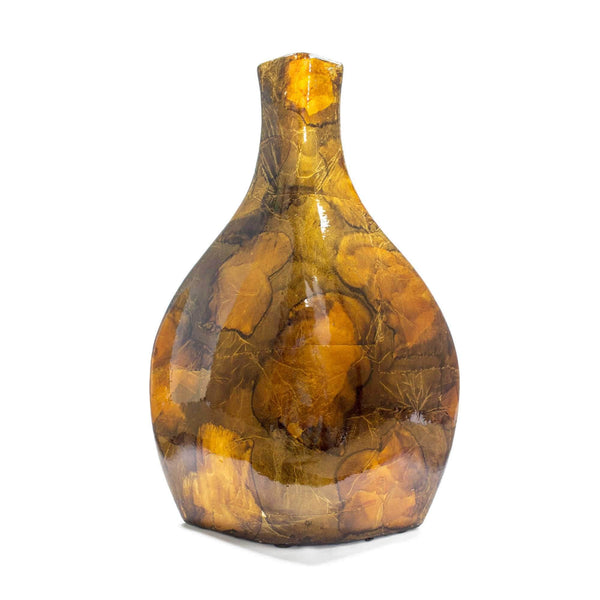 Vases Flower Vase - 8'.5" X 4'.25" X 14" Turquoise, Copper and Bronze Ceramic Table Vase HomeRoots