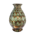 Vases Flower Vase - 8'.75" X 8'.75" X 14'.25" Turquoise, Copper, Bronze Ceramic Foiled & Lacquered Pattern Stamped Vase HomeRoots