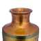 Vases Flower Vase - 8'.75" X 8'.75" X 24" Orange, Green, Amber, Brown Ceramic Lacquered Striped Large Cylinder Vase HomeRoots
