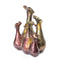 Vases Flower Vase - 9'.75" X 9'.75" X 13'.5" Burgundy. Amber, Brown Ceramic Foiled & Lacquered Bud Vase HomeRoots