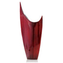 Vases Flower Vase Decor - 3" x 8" x 18" Red Glaze & Silver - Pointed Vase HomeRoots