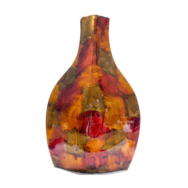 Vases Gold Vase - 10'.25" X 5" X 16" Gold, Copper, Brown Ceramic Table Vase HomeRoots
