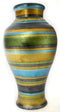 Vases Gold Vase - 10'.75" X 10'.75" X 20" Blue, Green, Gold, Copper And Pewter Ceramic  Amphora Floor Vase Ceramic, Satin HomeRoots