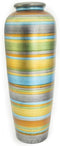 Vases Gold Vase - 10'.75" X 10'.75" X 28" Blue, Green, Gold, Copper And Pewter Ceramic Water Jug Floor Vase HomeRoots