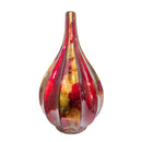 Vases Gold Vase - 10" X 10" X 18" Copper, Red, Gold Ceramic Foiled & Lacquered Ridged Teardrop Vase HomeRoots