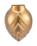 Vases Gold Vase - 2.8" x 6.1" x 8.1" Matte Gold, Stoneware, Rayas Wall Vase HomeRoots