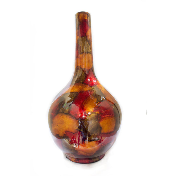 Vases Gold Vase - 5'.5" X 5'.5" X 24" Gold, Copper, Brown Ceramic Floor Vase HomeRoots