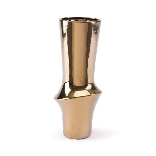 Vases Gold Vase - 6.1" X 6.1" X 10.2" Luxurious Gold Ceramic Vase HomeRoots