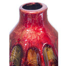 Vases Gold Vase - 6'.75" X 6'.75" X 13" Copper, Red, Gold Ceramic Foiled & Lacquered Ridged Gourd Vase HomeRoots