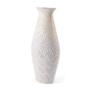 Vases Gold Vase - 7.9" X 4.7" X 18.3" Beautiful Scalloped Gray And Gold Ceramic Vase HomeRoots