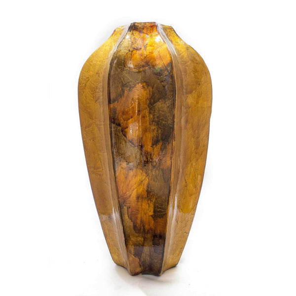 Vases Gold Vase - 8'.5" X 8'.5" X 16" Gold, Copper, Brown Ceramic Table Vase HomeRoots
