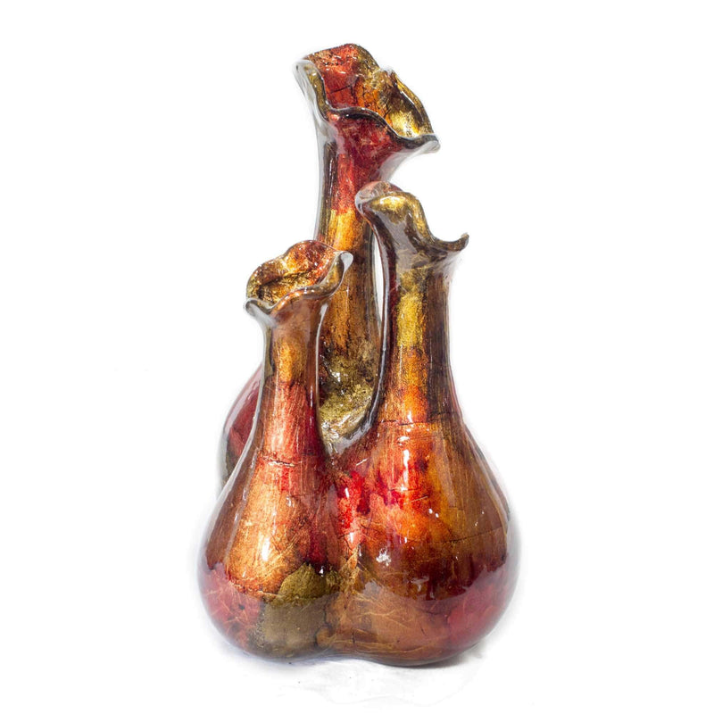 Vases Gold Vase - 8'.75" X 7'.75" X 13'.75" Copper, Red, Gold Ceramic Foiled & Lacquered Bud Vase HomeRoots