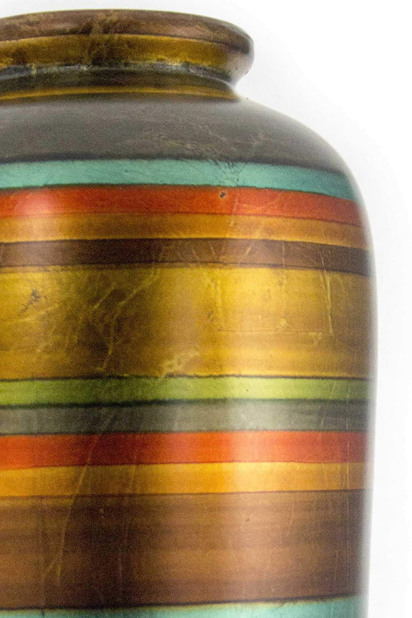 Vases Gold Vase - 8" X 8" X 20" Gold, Bronze, Copper, Pewter, Red, Green And Blue Ceramic Water Jug Floor Vase HomeRoots