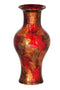 Vases Gold Vase - 9'.5" X 9'.5" X 18" Copper, Red And Gold Ceramic Foiled & Lacquered Ceramic Vase HomeRoots