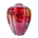 Vases Gold Vase - 9'.75" X 9'.75" X 11'.75" Copper, Red, Gold Ceramic Foiled & Lacquered Sculpted Gourd Vase HomeRoots