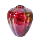 Vases Gold Vase - 9'.75" X 9'.75" X 11'.75" Copper, Red, Gold Ceramic Foiled & Lacquered Sculpted Gourd Vase HomeRoots