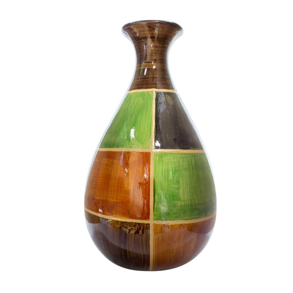 Vases Gold Vase - 9" X 6'.25" X 18'.5" Brown, Green, Copper, Gold Ceramic Lacquered Modern Vase HomeRoots