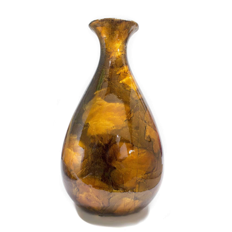 Vases Gold Vase - 9" X 6'.25" X 18'.5" Gold, Copper, Brown Ceramic Floor Vase HomeRoots