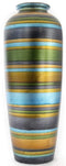 Vases Gold Vase - 9" X 9" X 24" Blue, Green, Gold, Copper And Pewter Ceramic Water Jug Floor Vase HomeRoots