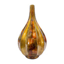 Vases Large Vase - 10" X 10" X 18" Copper, Brown, Amber Ceramic Foiled & Lacquered Ridged Teardrop Vase HomeRoots