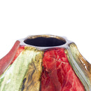 Vases Large Vase - 10" X 10" X 18" Red Green Bronze Ceramic Foiled & Lacquered Ridged Gourd Vase HomeRoots