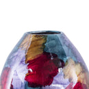 Vases Large Vase - 15" X 15" X 26" Green, Red, Silver, Copper Ceramic Foiled & Lacquered Tapered Cylinder Floor Vase HomeRoots