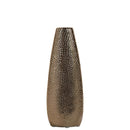 Vases Oval Shape Ceramic Vase With Pimpled Pattern, Small, Copper Benzara