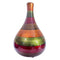 Vases Red Vase - 7" X 7" X 10'.75" Green, Red, Brown, Copper Ceramic Lacquered Striped Teardrop Bud Vase HomeRoots